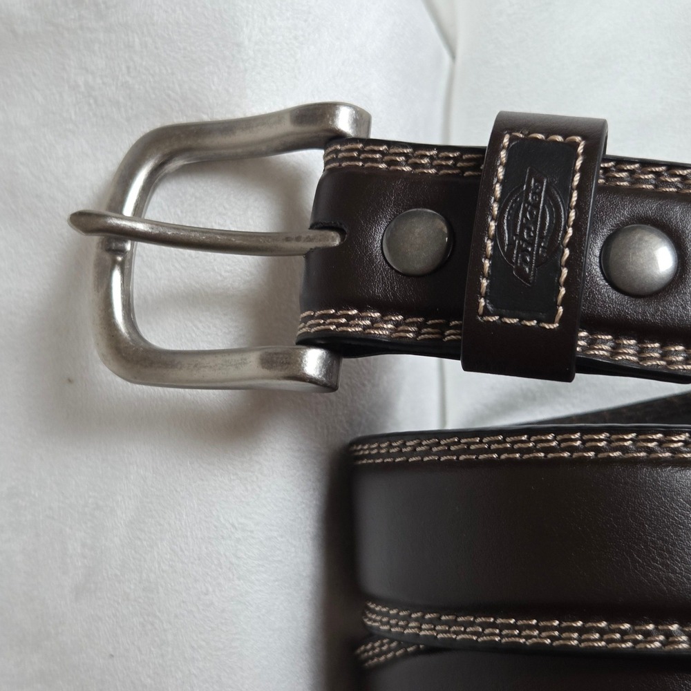 Dickies Mens Brown Synthetic Leather Top Belt Size M 34-36 Workwear Grunge